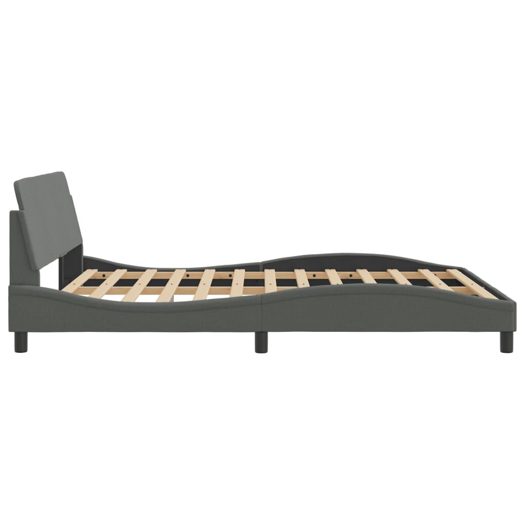 Bed Frame without Mattress Dark Grey 152x203 cm Queen Fabric Price