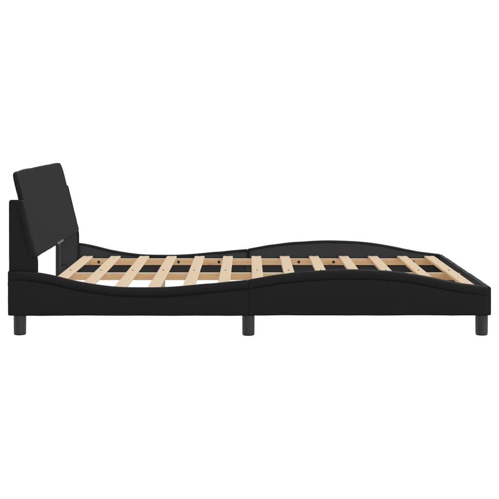 Bed Frame without Mattress Black 152x203 cm Queen Faux Leather Price
