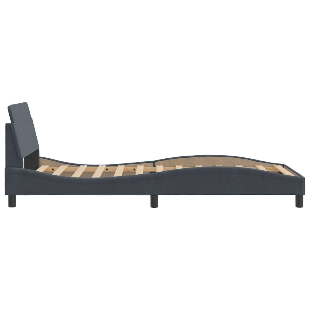 Bed Frame without Mattress Dark Grey 107x203 cm King Single Velvet Price