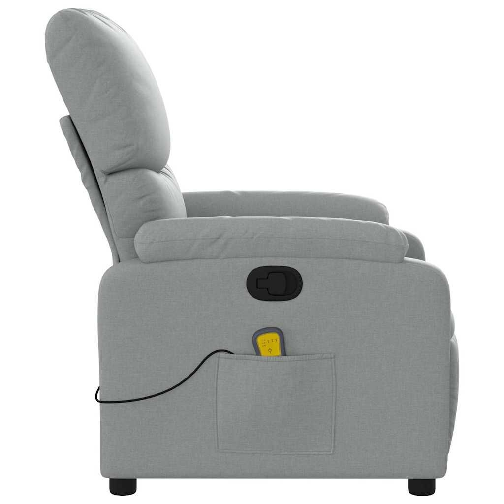 Massage Recliner Chair Light Grey Fabric Price