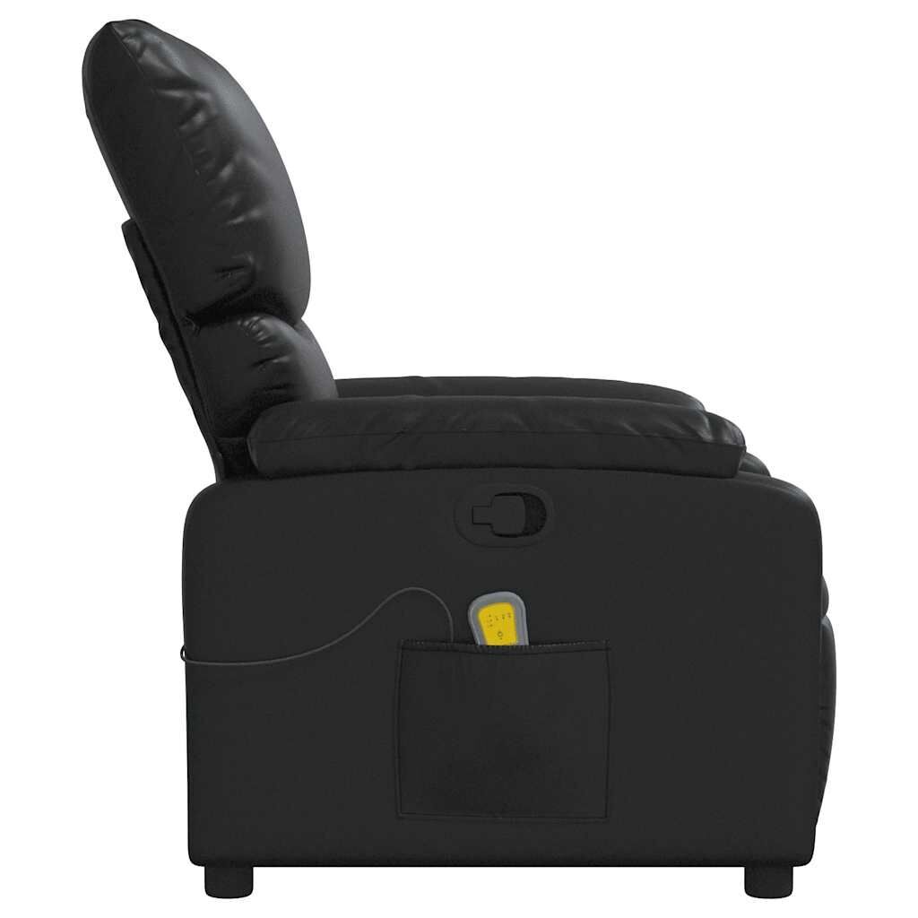 Massage Recliner Chair Black Faux Leather Price