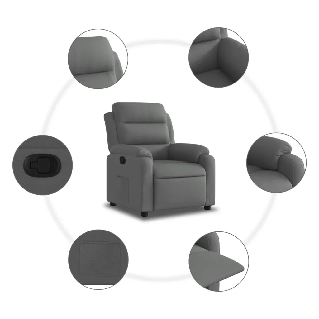 Recliner Chair Dark Grey Fabric Price