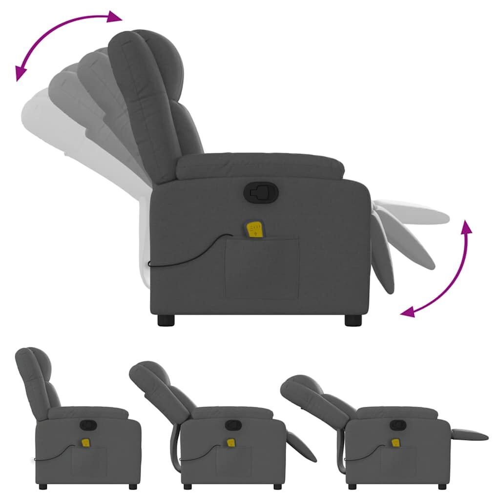 Massage Recliner Chair Dark Grey Fabric Price