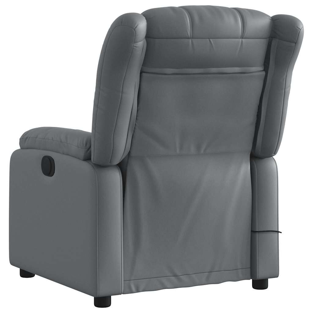 Massage Recliner Chair Grey Faux Leather Price
