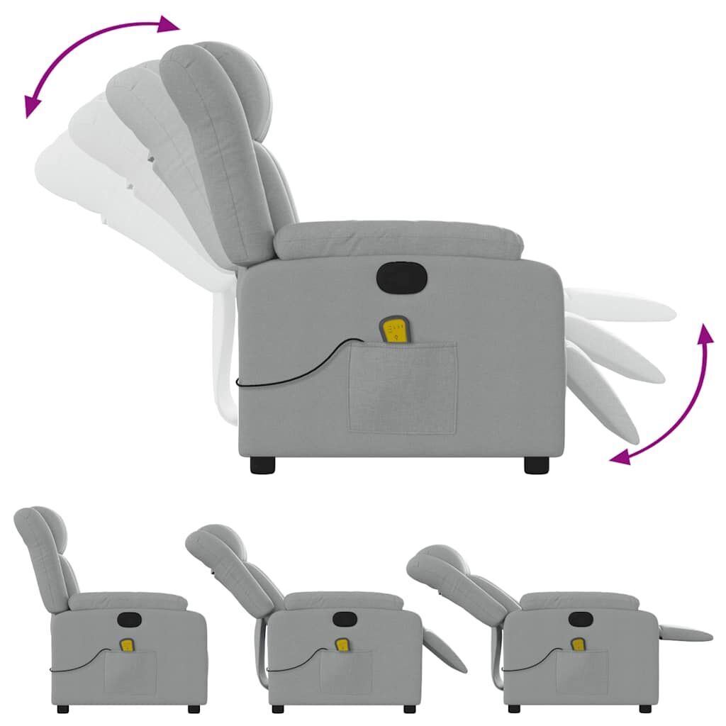Massage Recliner Chair Light Grey Fabric Price