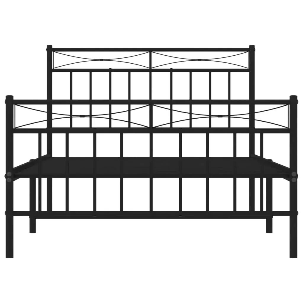 Metal Bed Frame without Mattress with Footboard Black 107x203 cm King Single Price