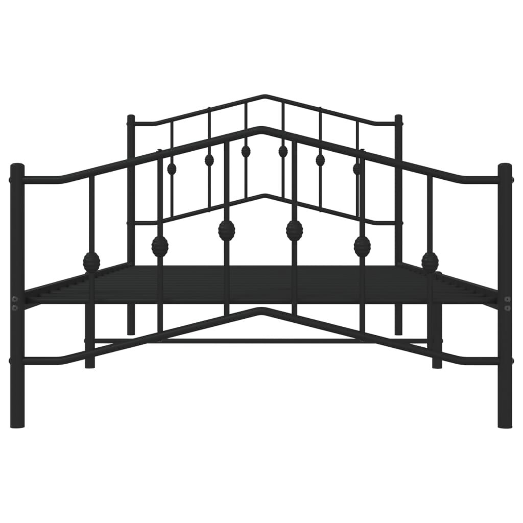 Metal Bed Frame without Mattress with Footboard Black 107x203 cm King Single Price