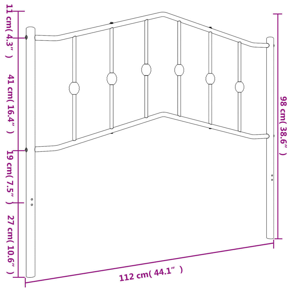 Metal Headboard Black 107 cm King Single Price