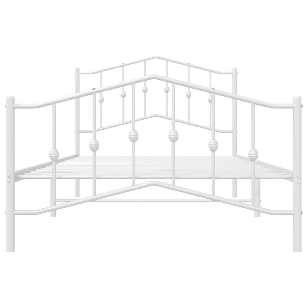 Metal Bed Frame without Mattress with Footboard White 107x203 cm King Single Price