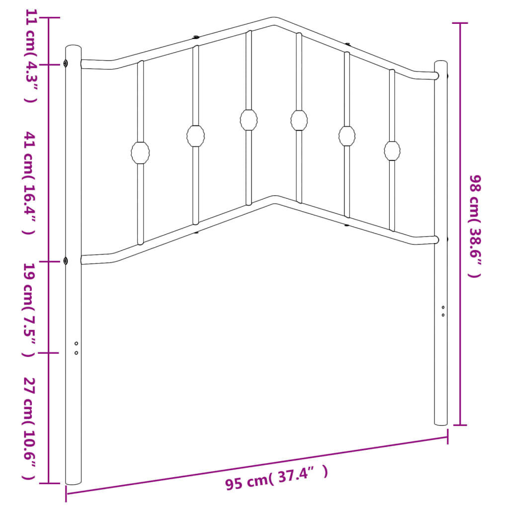 Metal Headboard White 90 cm Price