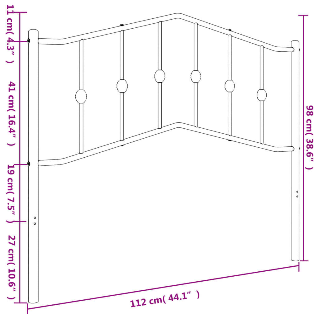Metal Headboard White 107 cm King Single Price