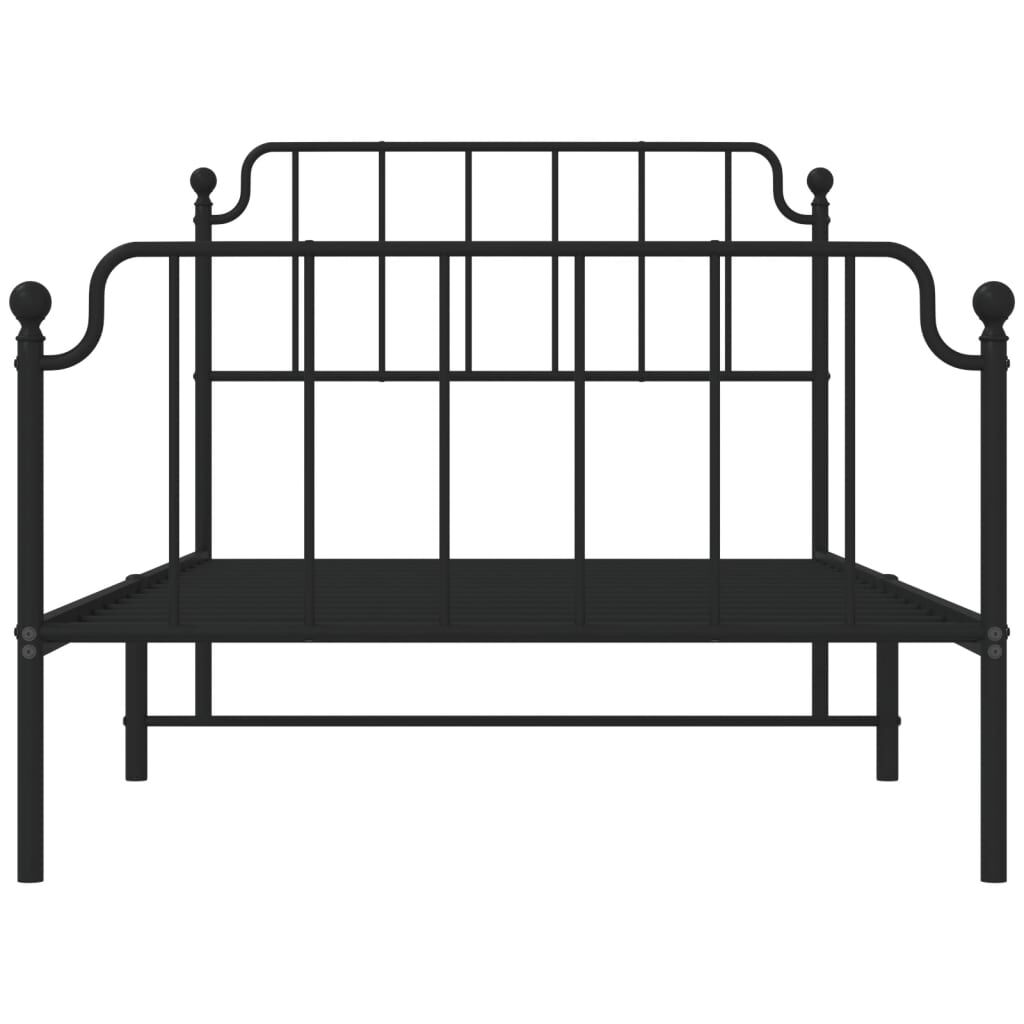 Metal Bed Frame without Mattress with Footboard Black 107x203 cm King Single Price