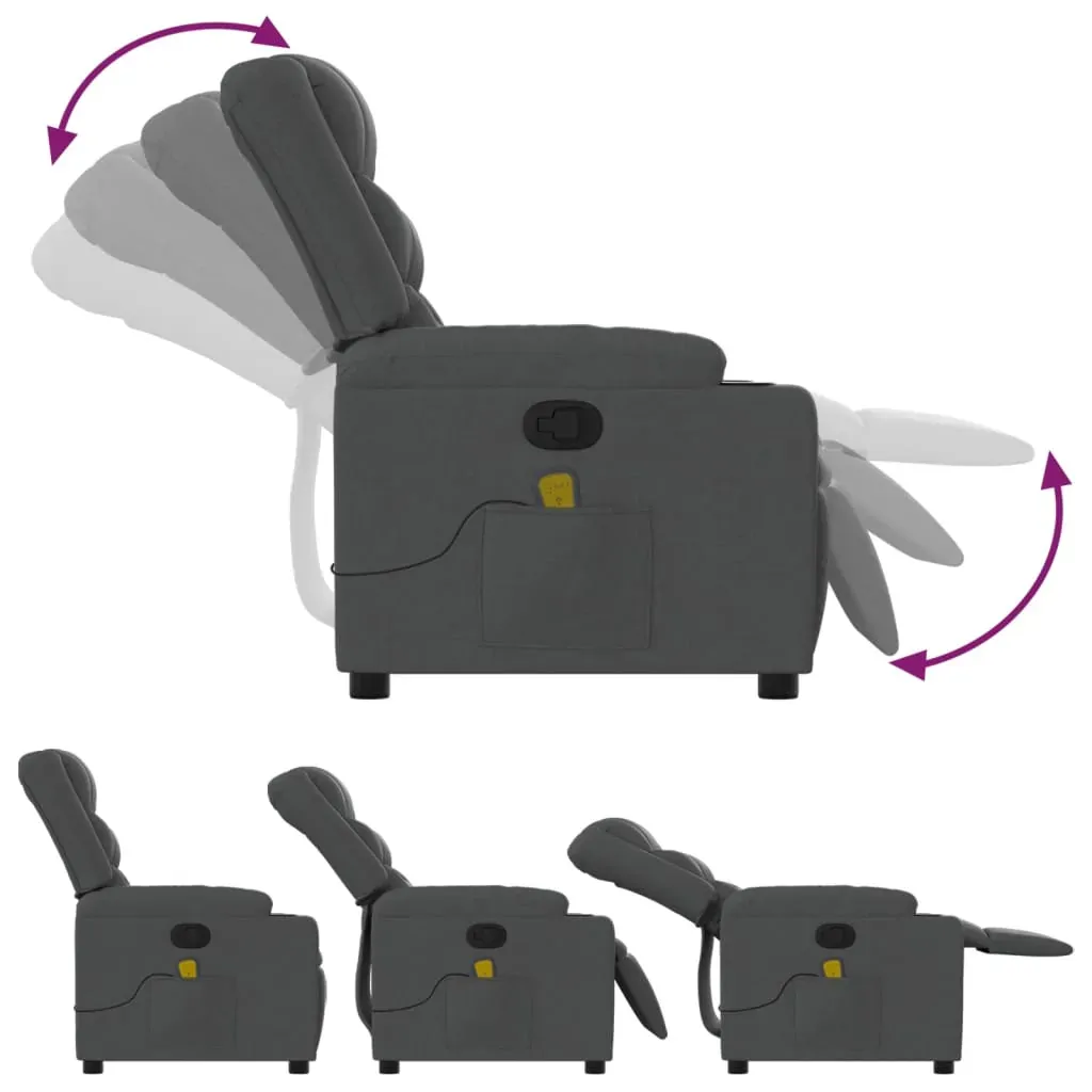 Massage Recliner Chair Dark Grey Fabric Price