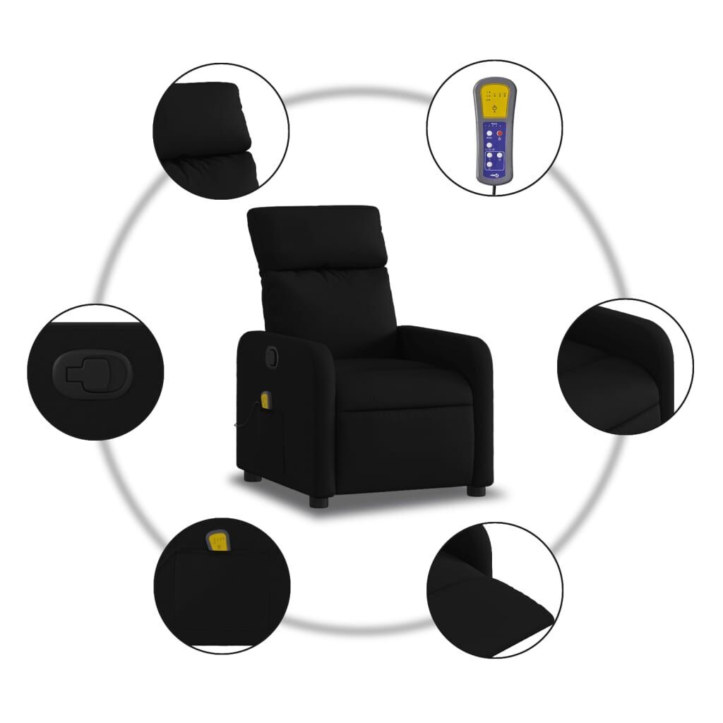Massage Recliner Chair Black Fabric Price