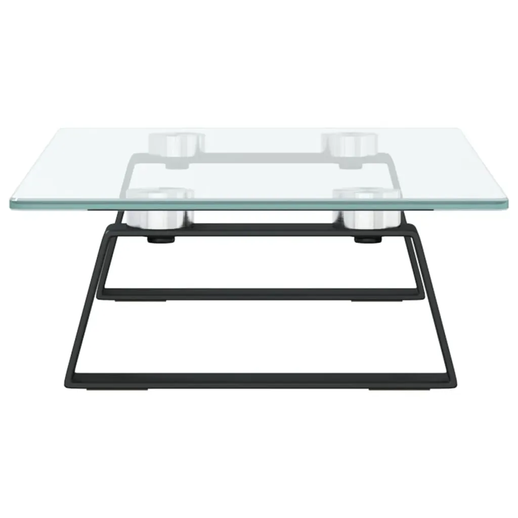 Monitor Stand Black 40x20x8 cm Tempered Glass and Metal Price