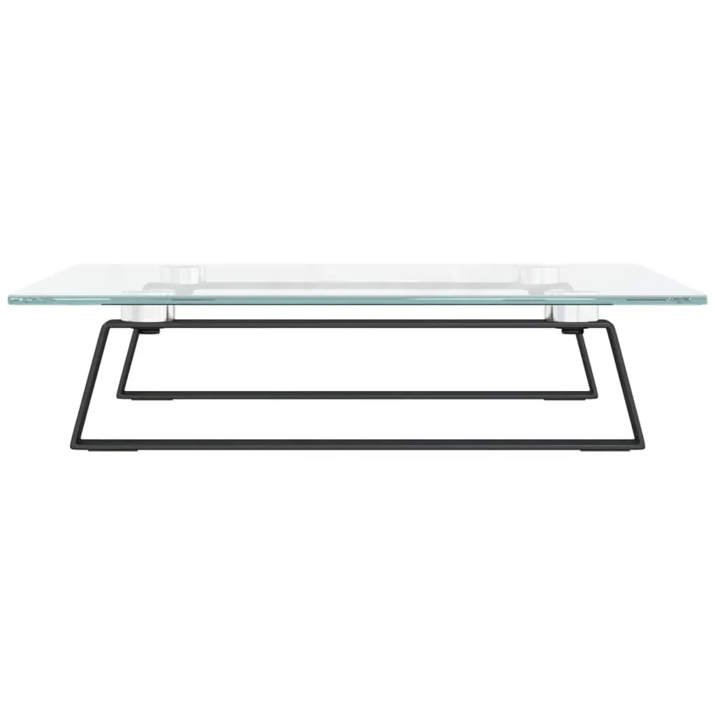 Monitor Stand Black 40x35x8 cm Tempered Glass and Metal Price