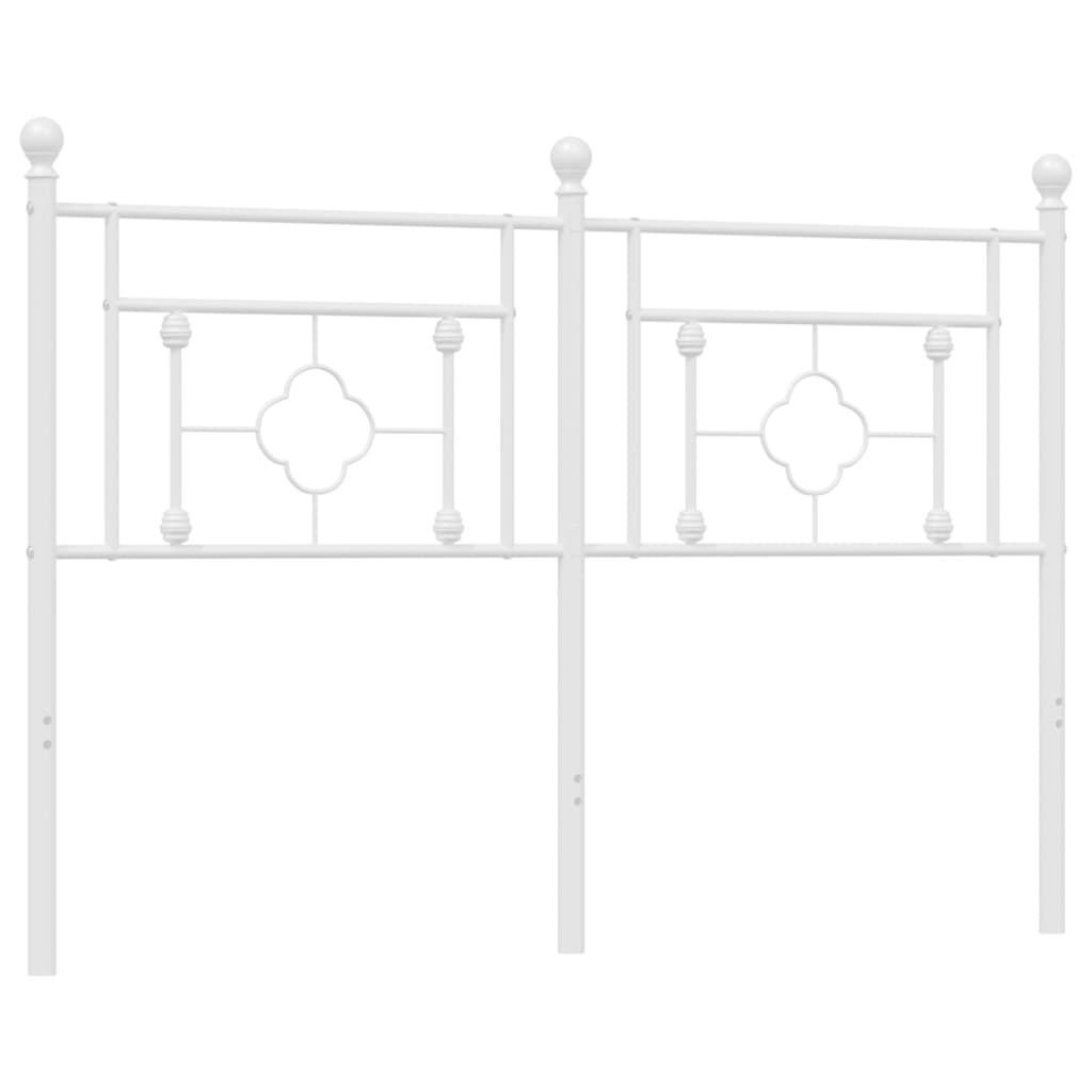 Metal Headboard White 137 cm Double Price