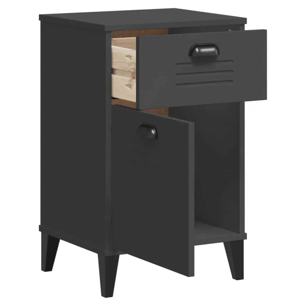 Bedside Cabinet VIKEN Anthracite Grey Engineered Wood Price