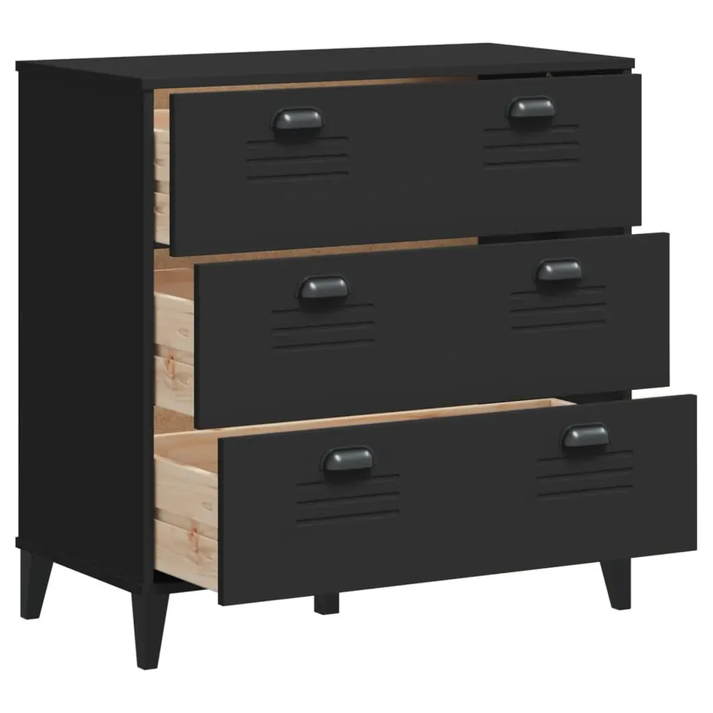 Drawer Cabinet VIKEN Black Engineered Wood Price