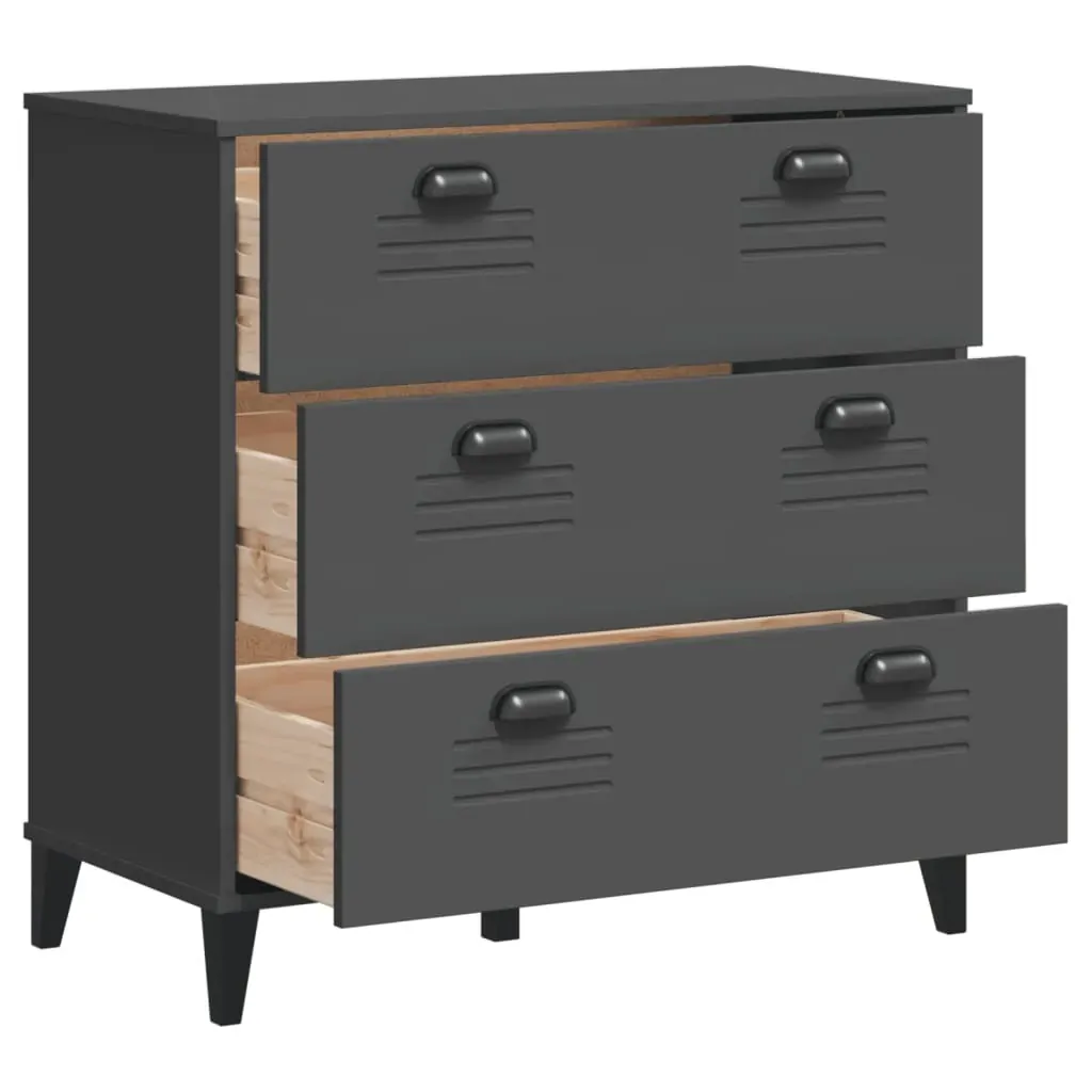 Drawer Cabinet VIKEN Anthracite Grey Engineered Wood Price