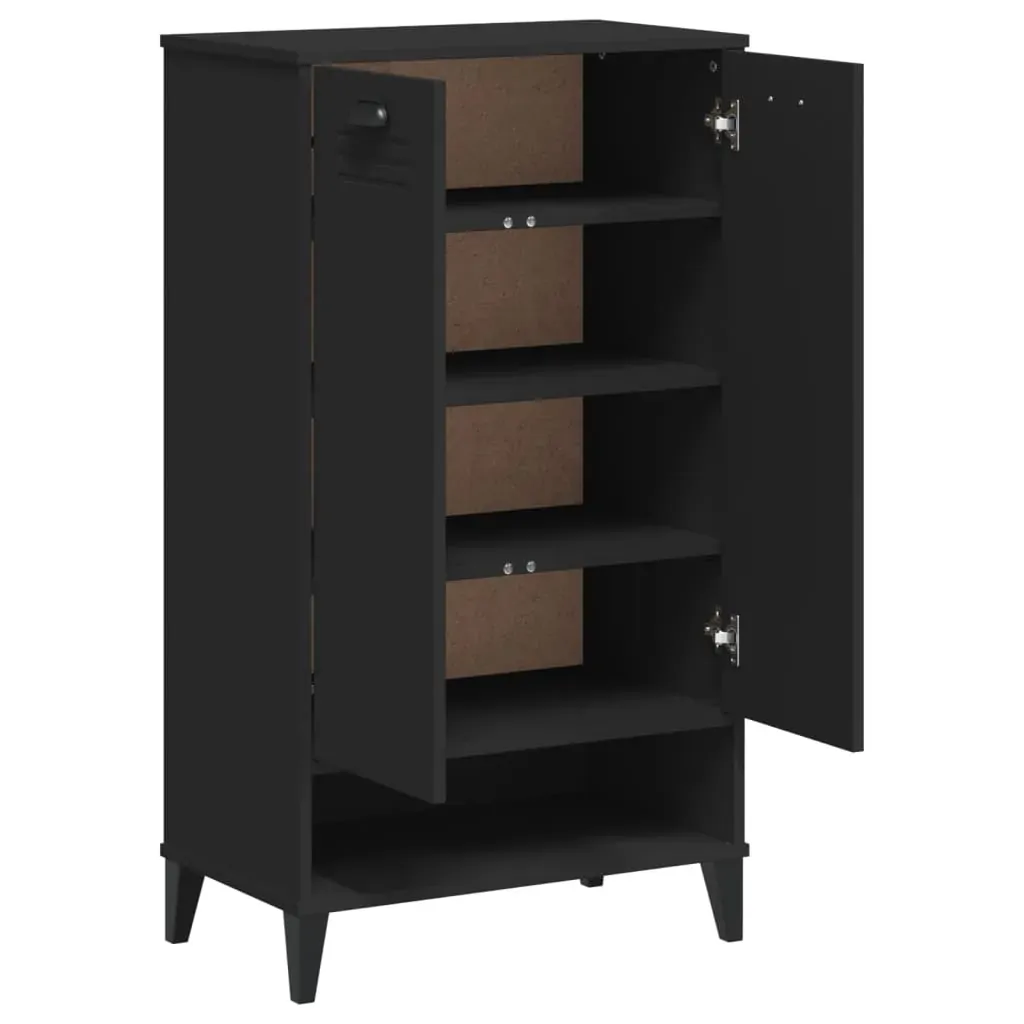 Shoe Cabinet VIKEN Black Engineered Wood Price