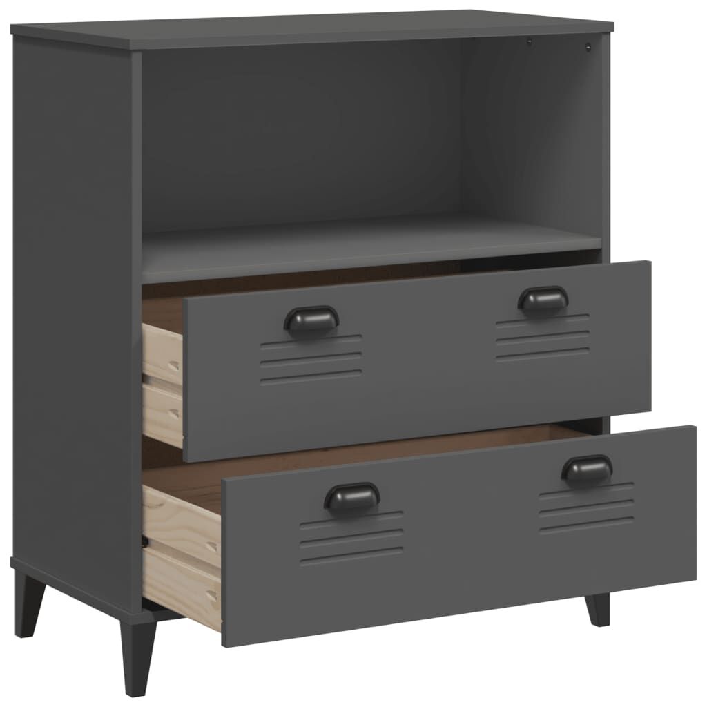 Bookcase VIKEN Anthracite Grey 80x40x90 cm Engineered Wood Price