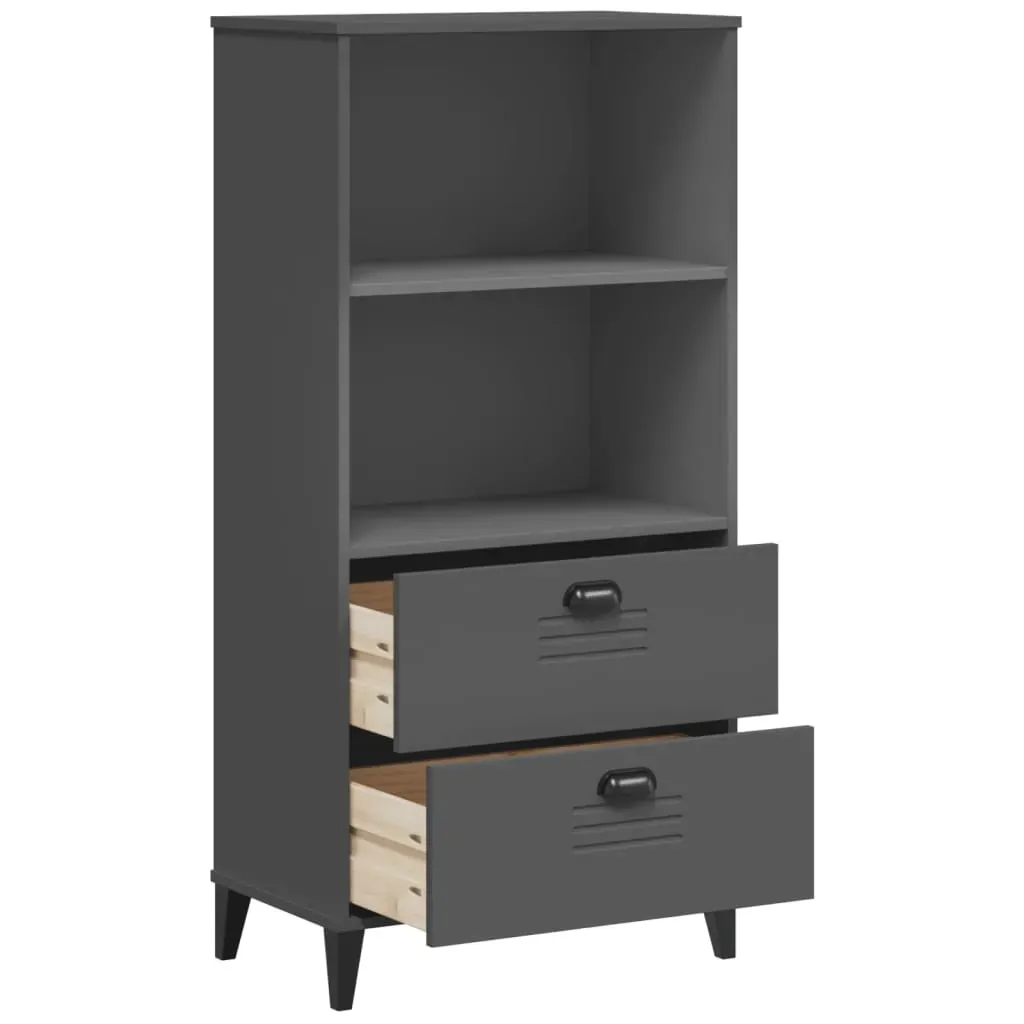 Bookcase VIKEN Anthracite Grey 60x35x123 cm Engineered Wood Price