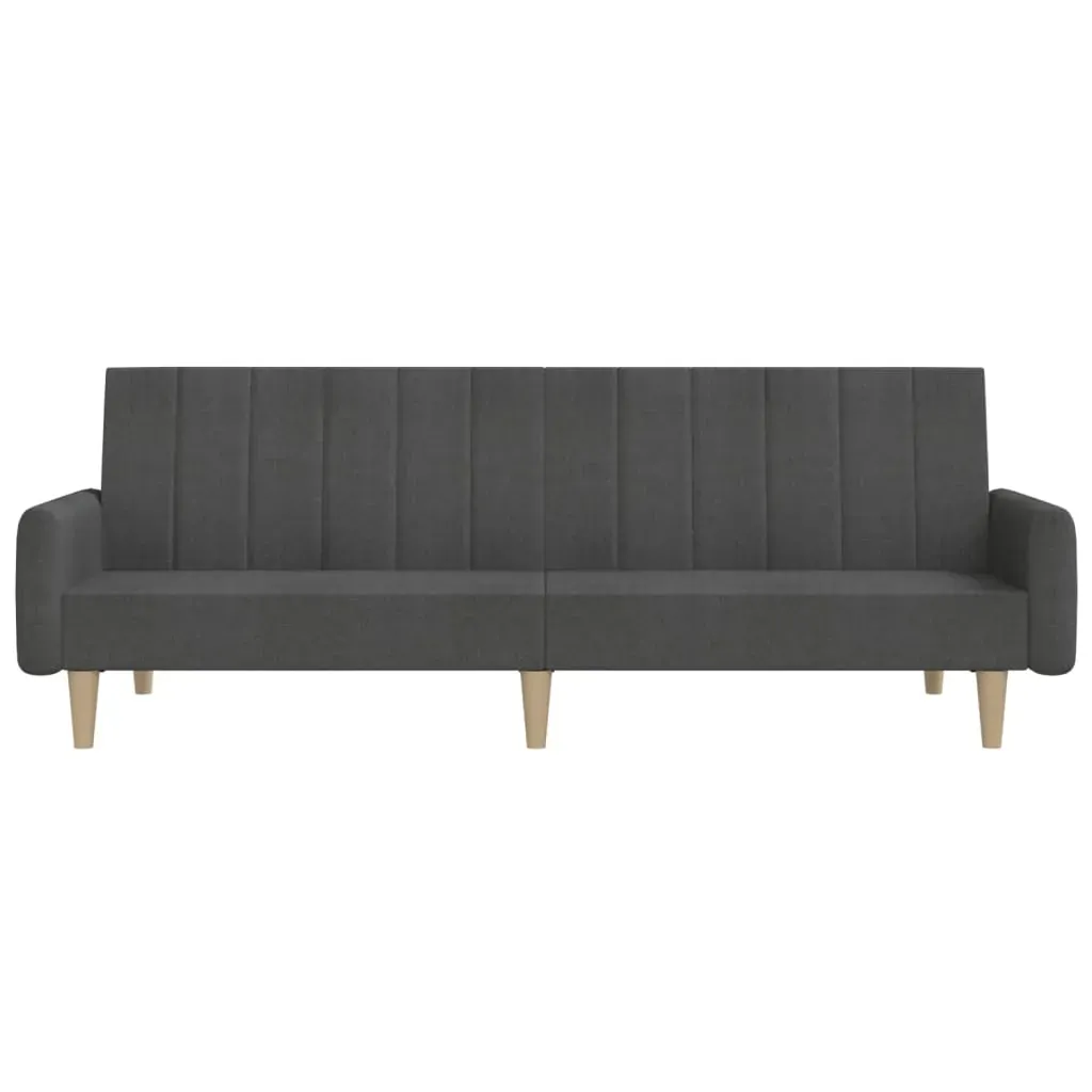2-Seater Sofa Bed Dark Grey Fabric Price