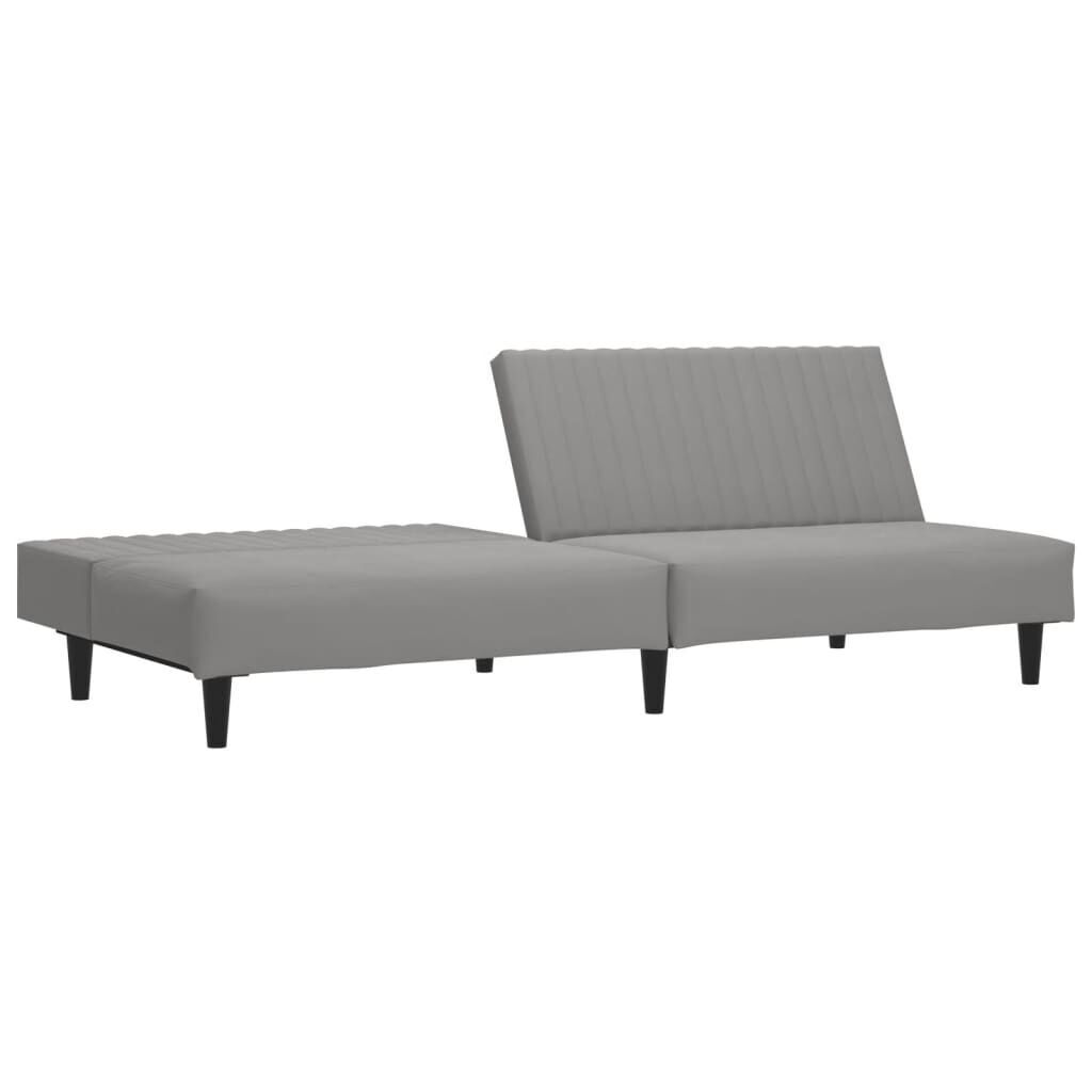 2-Seater Sofa Bed Light Grey Velvet Price