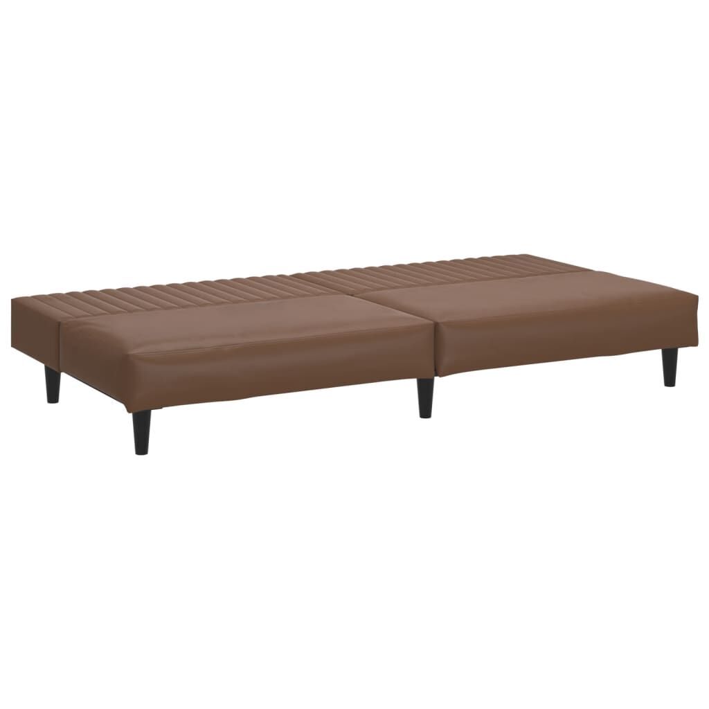 2-Seater Sofa Bed Brown Faux Leather Price