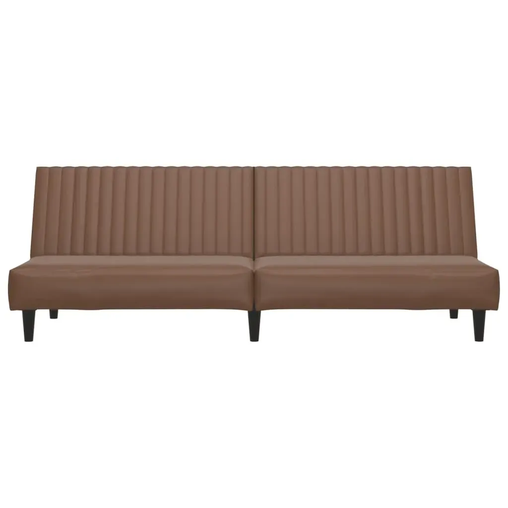 2-Seater Sofa Bed Brown Faux Leather Price