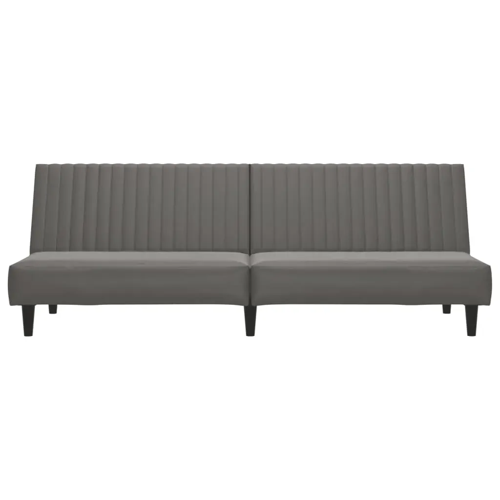 2-Seater Sofa Bed Grey Faux Leather Price