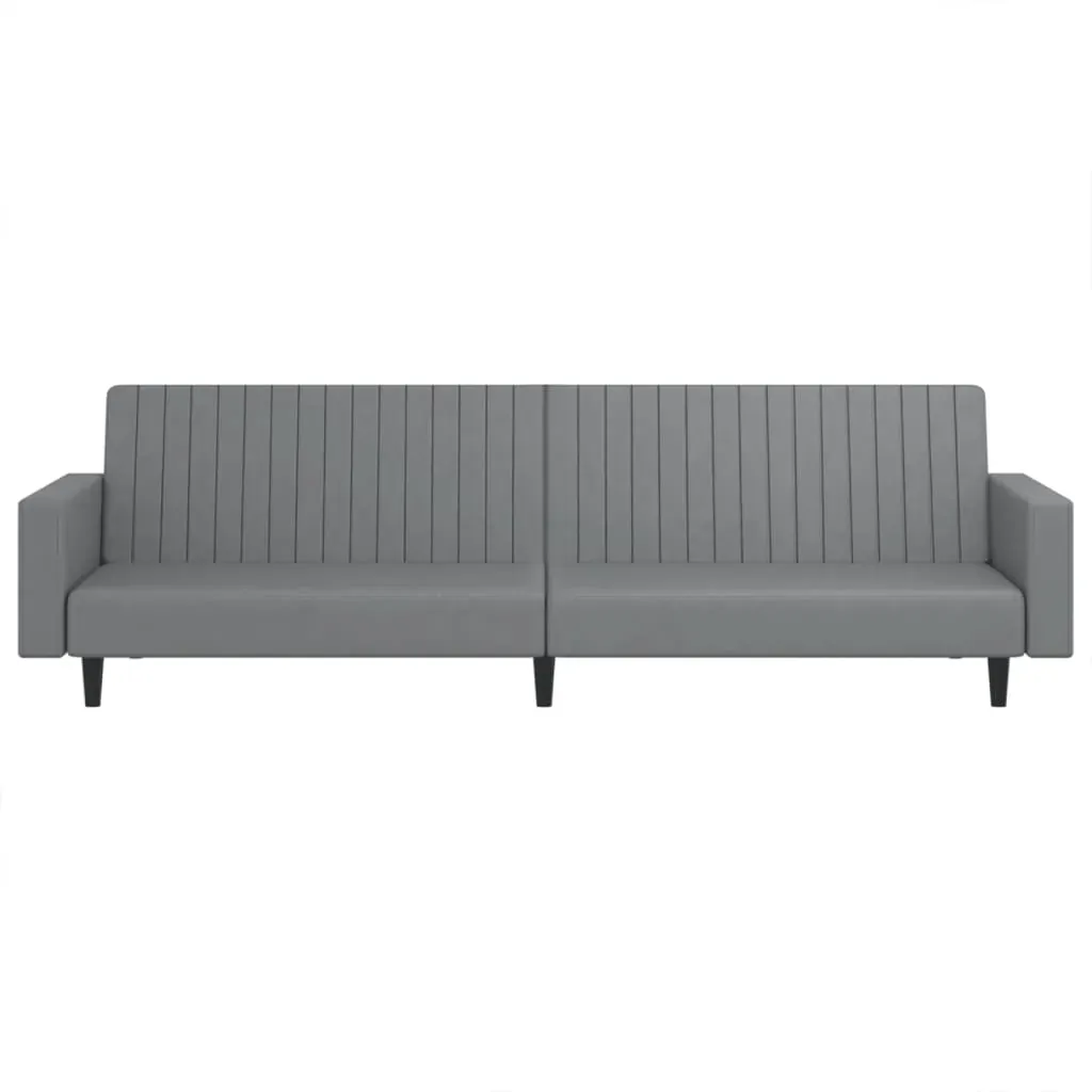 2-Seater Sofa Bed Grey Faux Leather Price