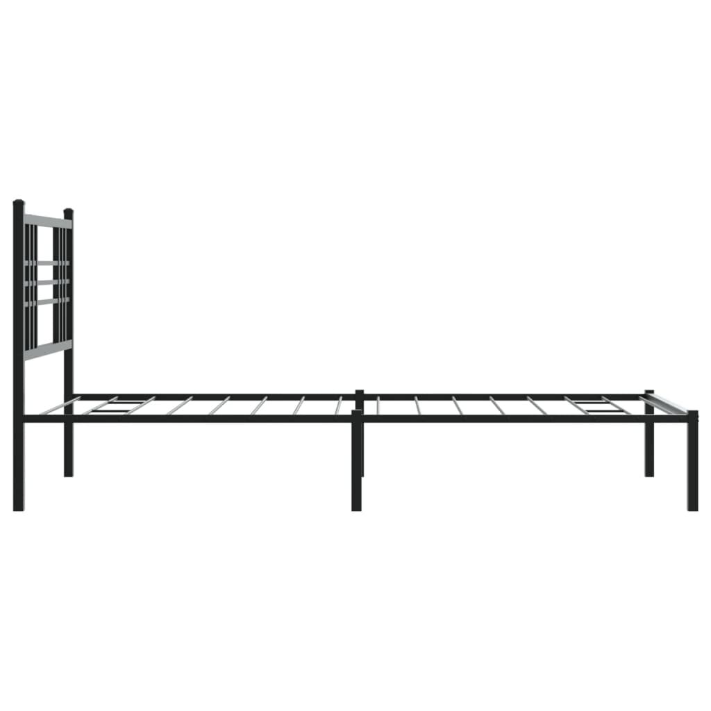 Metal Bed Frame without Mattress with Headboard Black 107x203 cm King Single Price