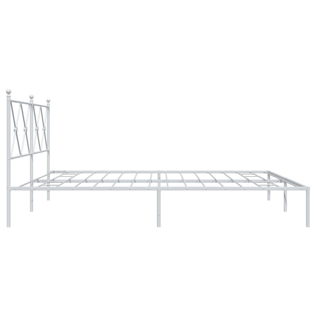 Metal Bed Frame without Mattress with Headboard White 183x203 cm King Price