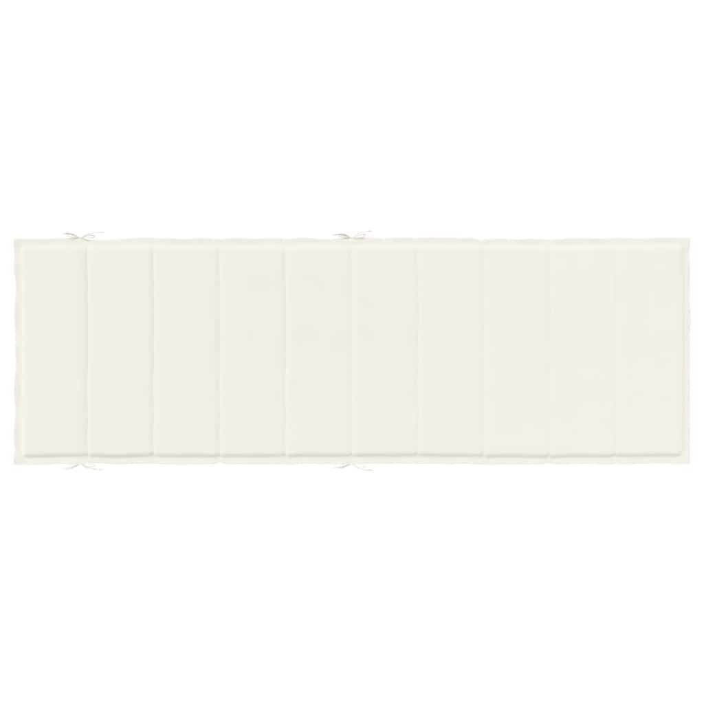 Sun Lounger Cushion Melange Cream 186x58x4 cm Fabric Price