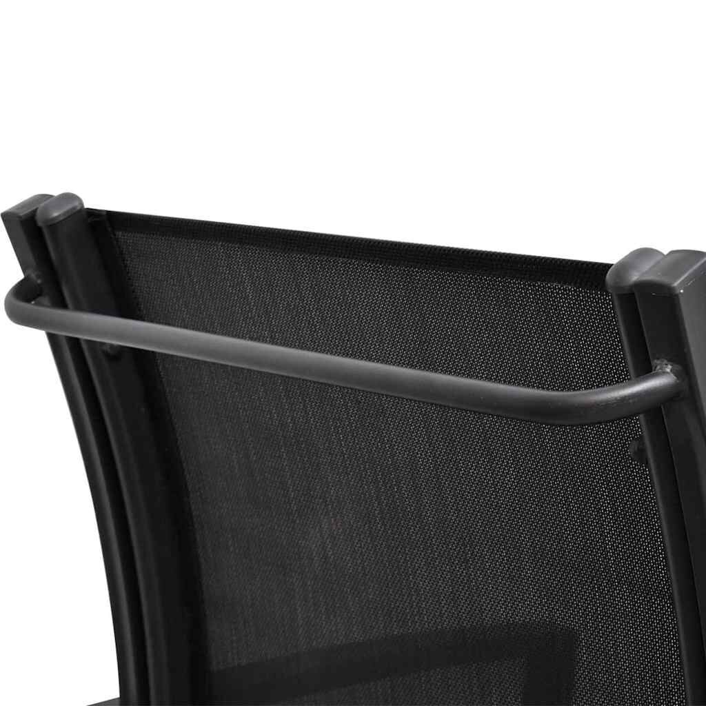 2 Seater Garden Bench 131 cm Steel and Textilene Black Price