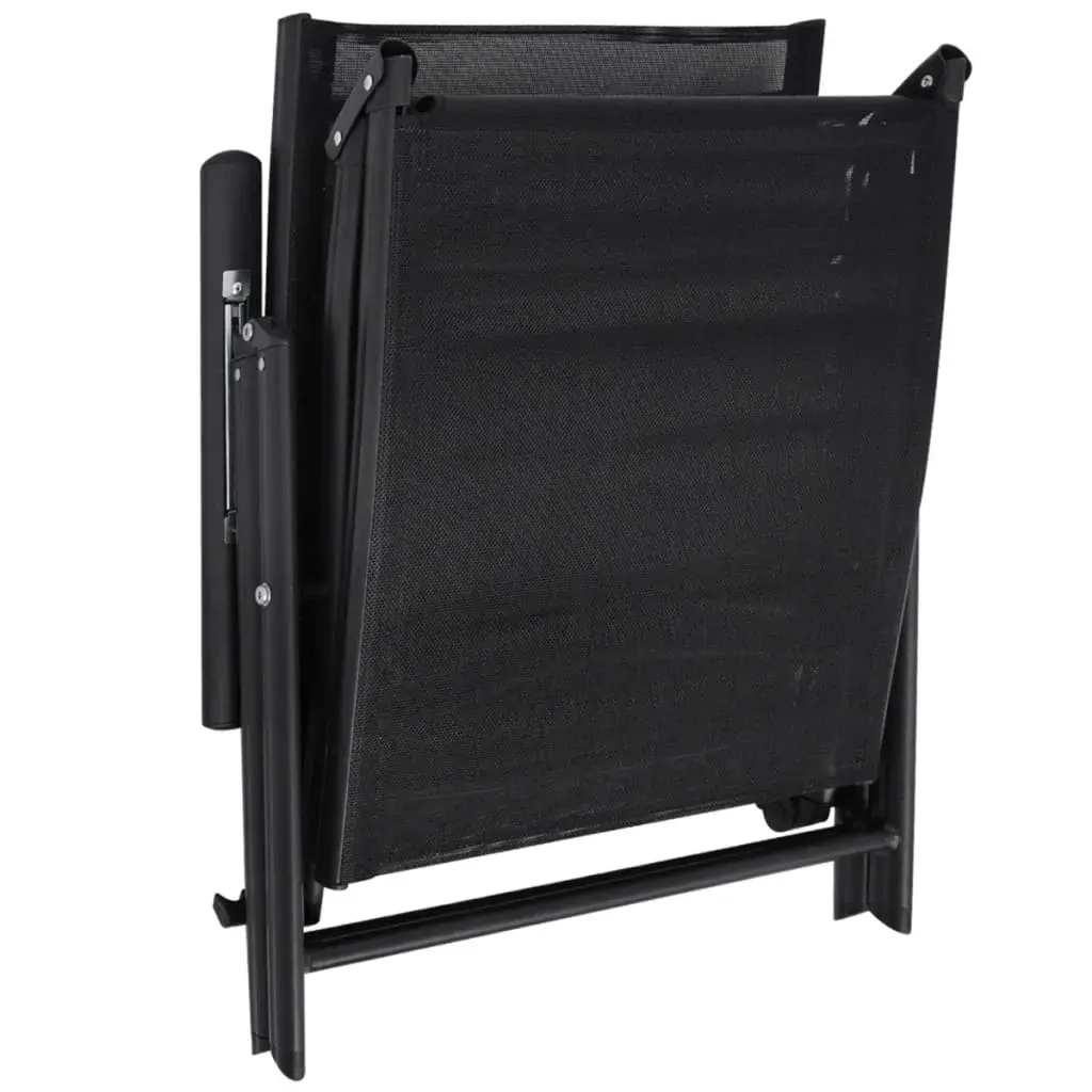 Folding Sun Lounger Aluminium Black Price