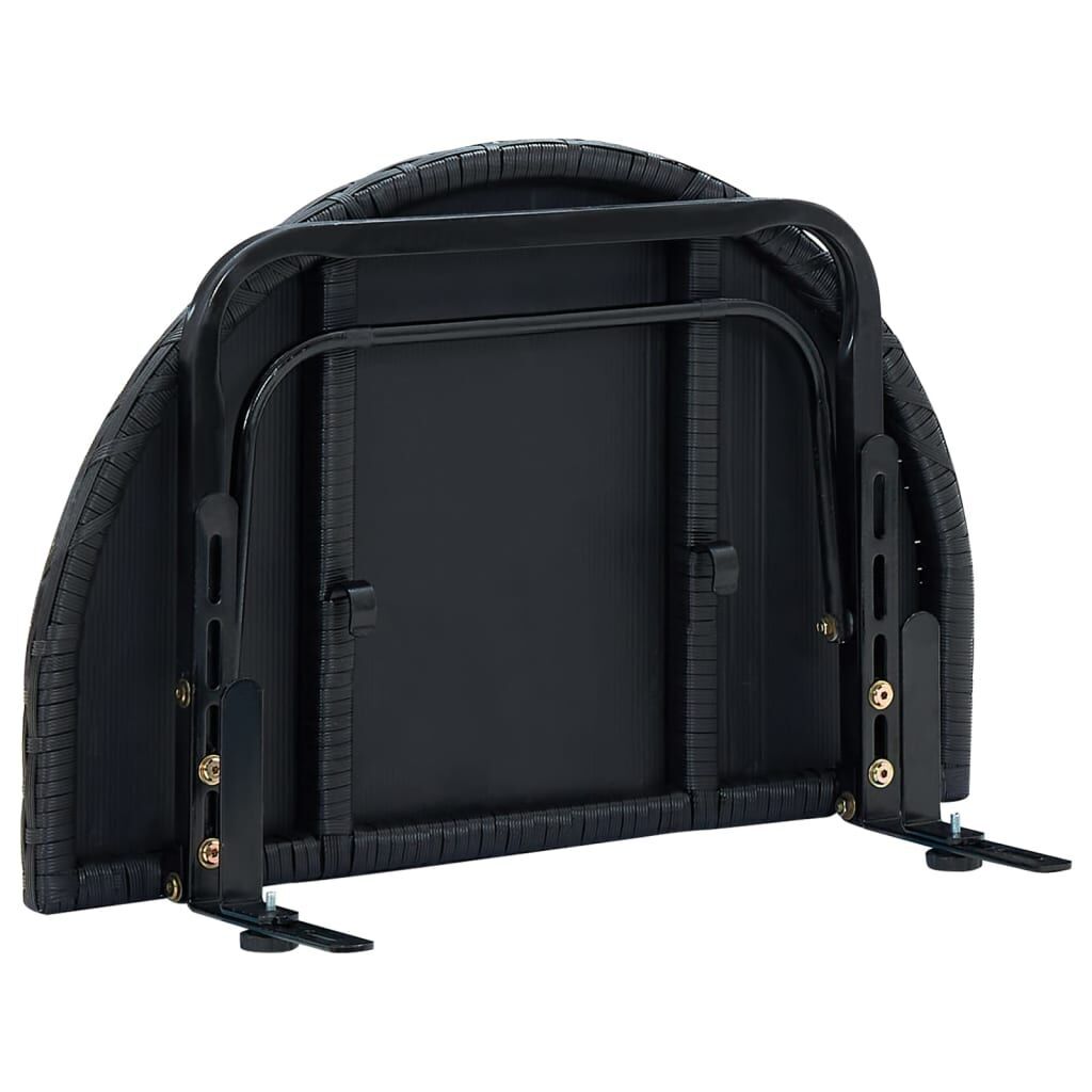 Balcony Table 60x60x32 cm Black Poly Rattan Price