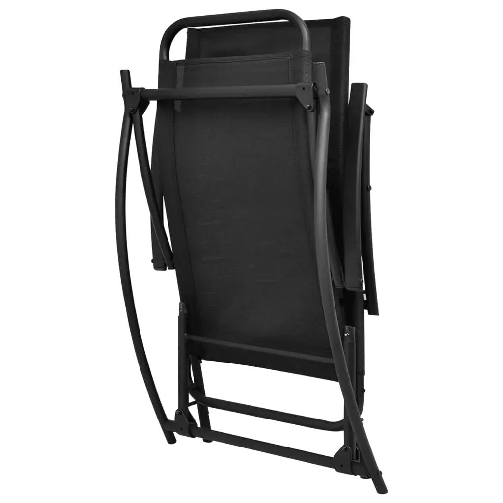 Garden Rocking Chair Steel and Textilene Black Price