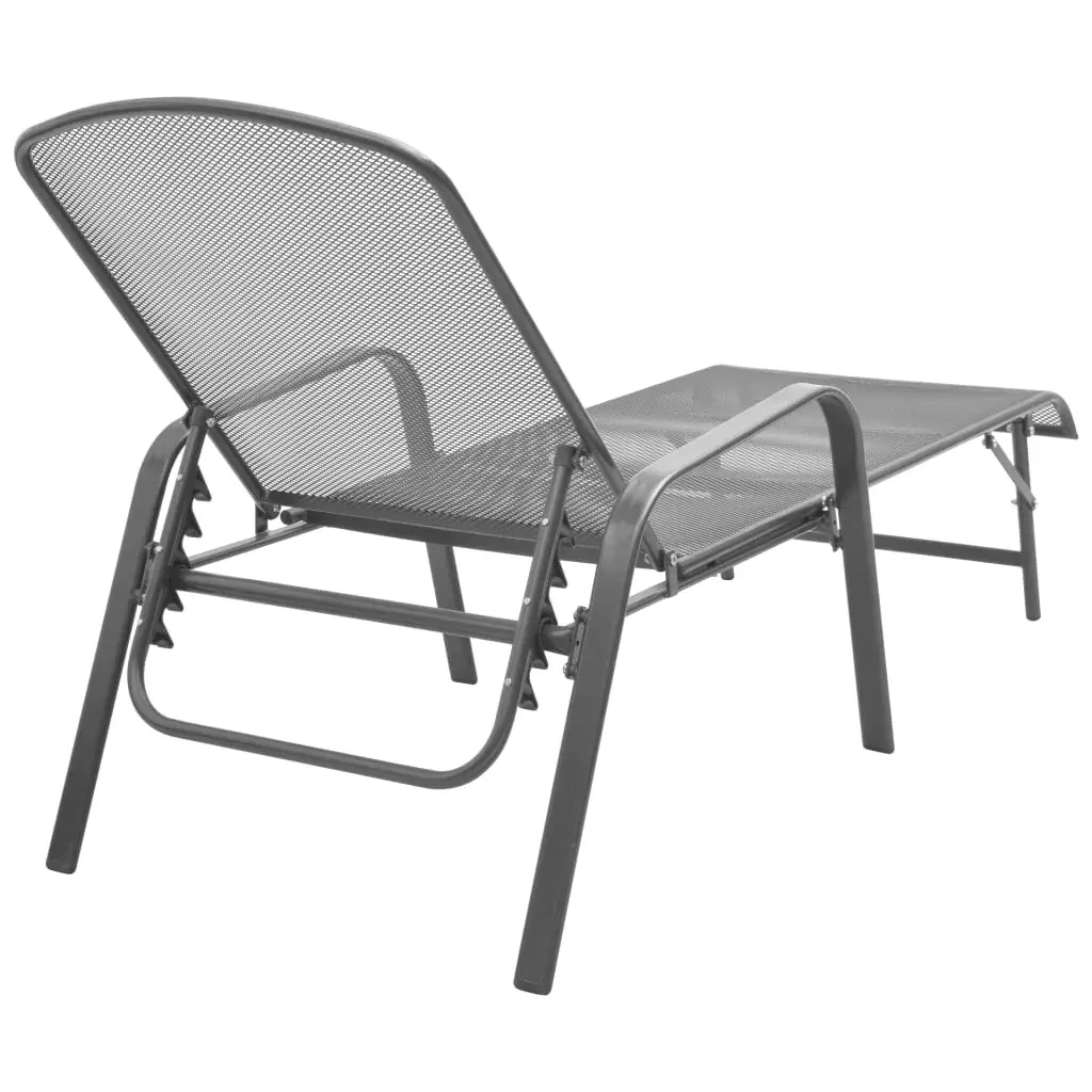 Sun Loungers 2 pcs with Table Steel Anthracite Price