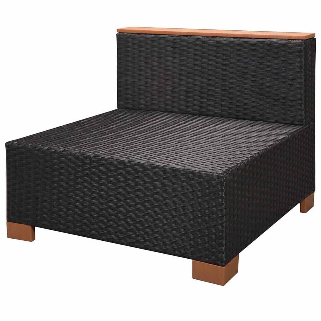 10 Piece Garden Lounge Set with Cushions Poly Rattan Black Price