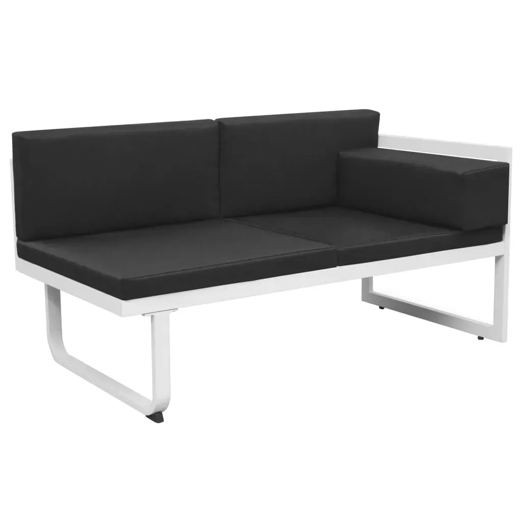 5 Piece Garden Lounge Set Textilene Aluminium Black Price