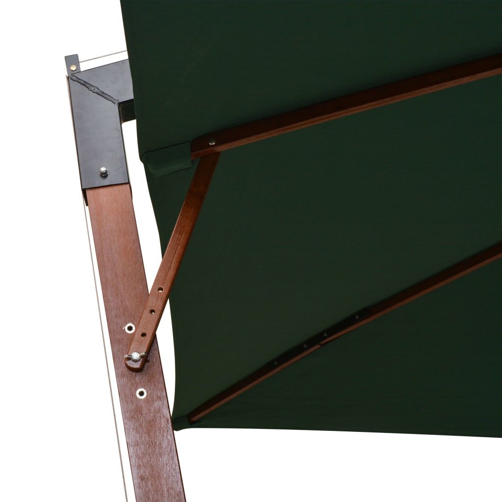 Hanging Garden Parasol 300x300 cm Wooden Pole Green Price