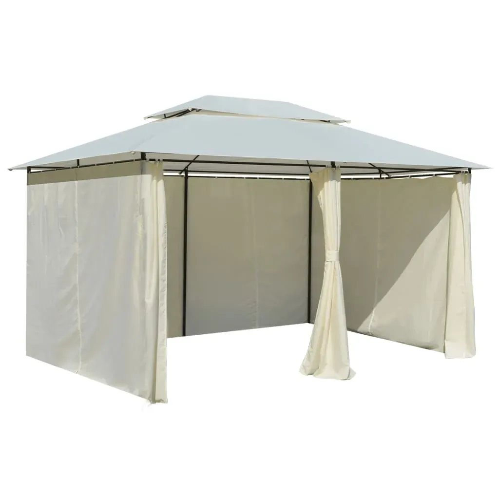Garden Marquee with Curtains 4x3 m White Price