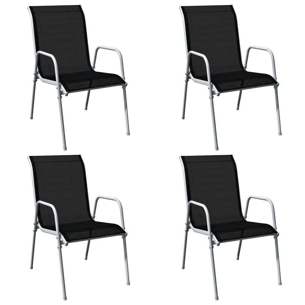 5 Piece Outdoor Dining Set Steel Black Price