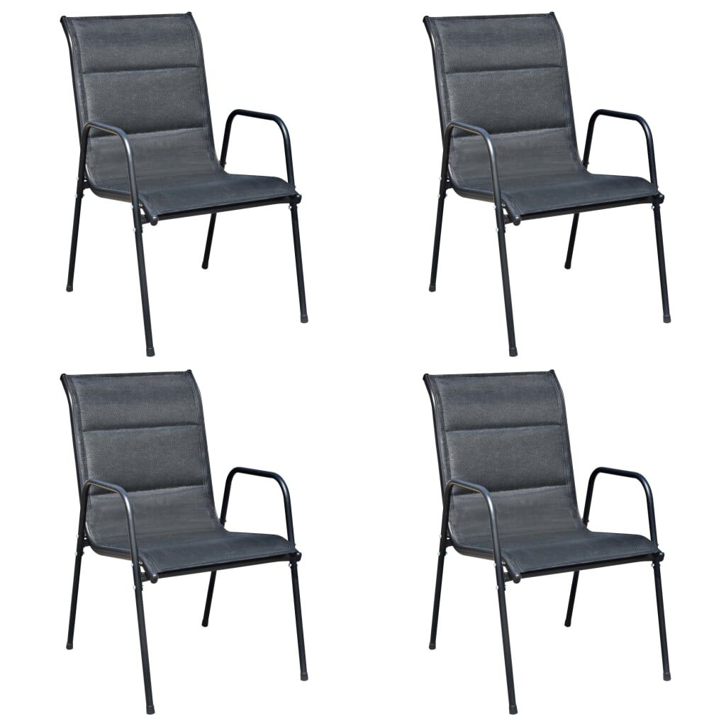5 Piece Outdoor Dining Set Steel Black Price