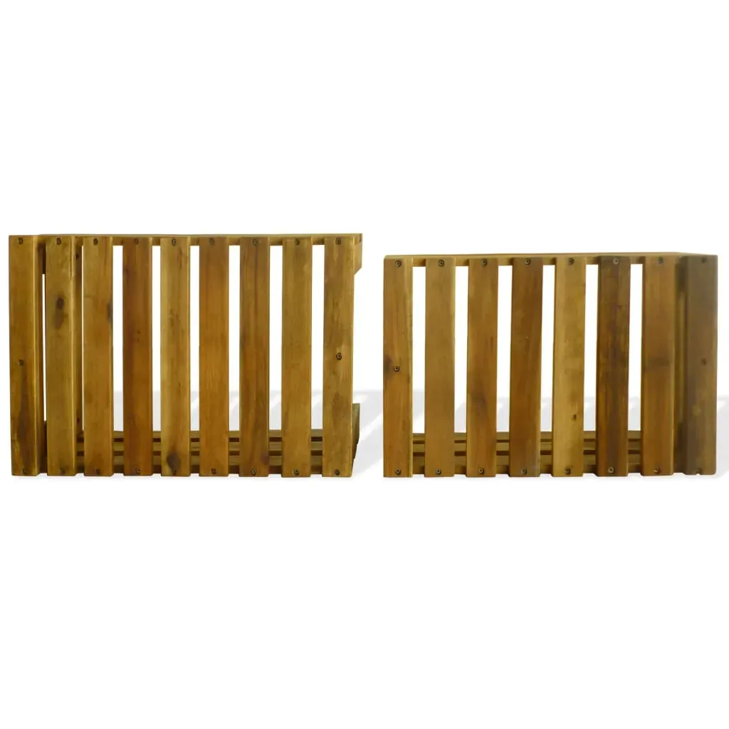Apple Crate Set 2 Pieces Solid Acacia Wood Price