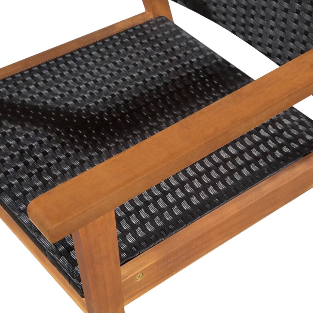 5 Piece Outdoor Dining Set Poly Rattan Black and Brown Price