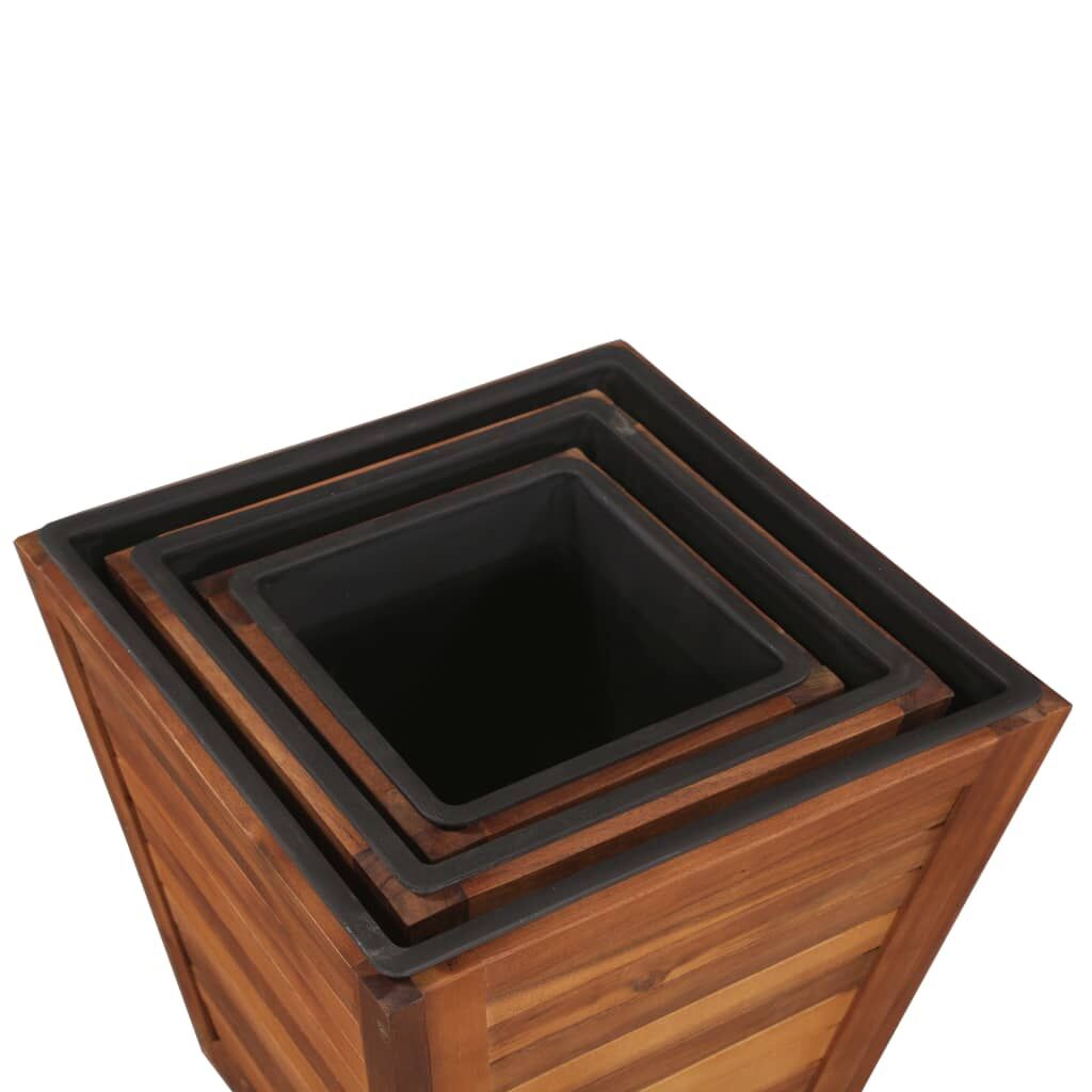 Garden Raised Bed Set 3 Pieces Square Solid Acacia Wood Price